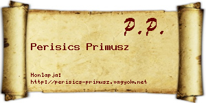 Perisics Primusz névjegykártya